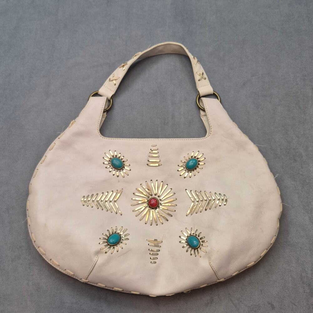 BCBG Dakota Leather Western Cowgirl w/ Stones Handbag Shopper Tote